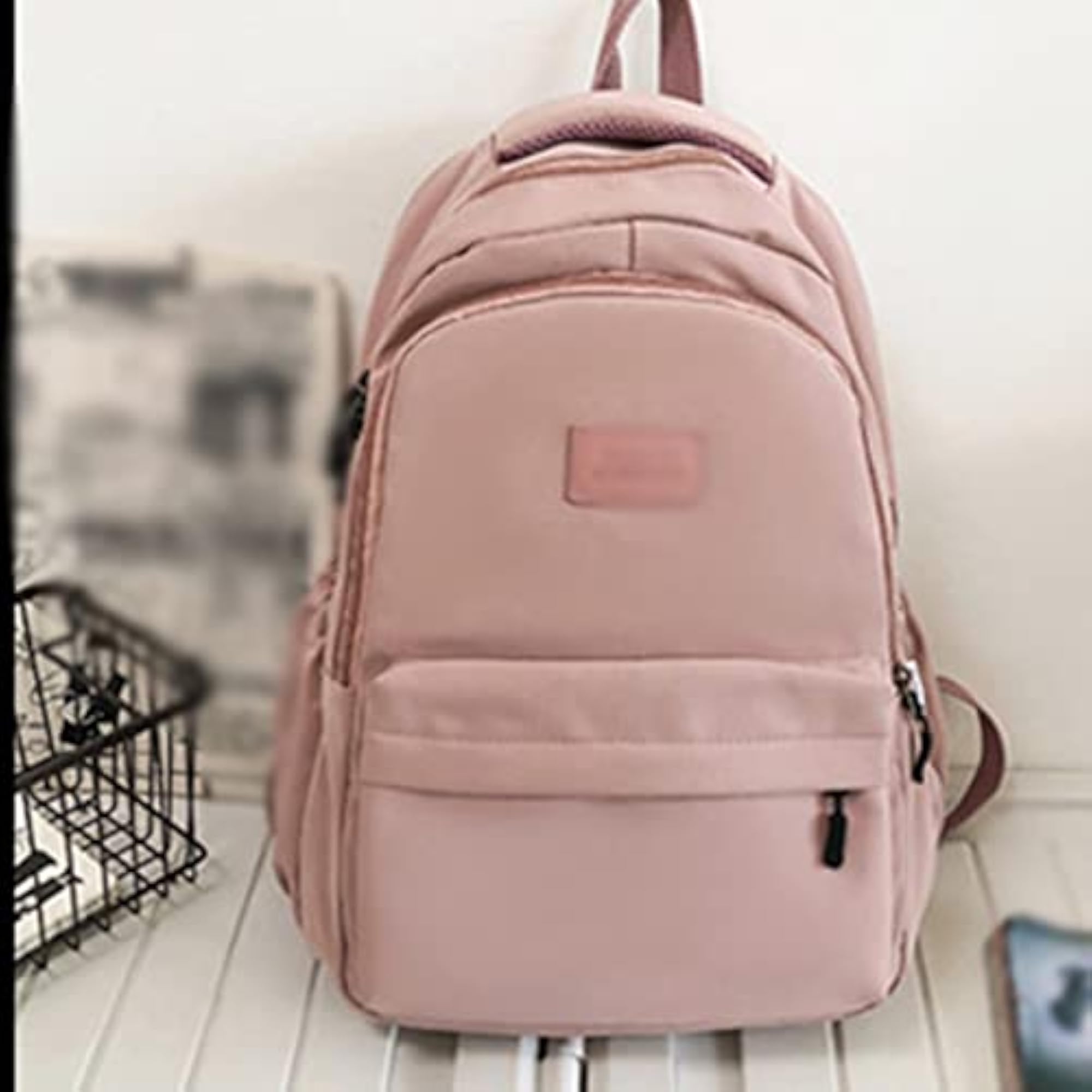 Women's Solid Color Multi-Pocket Travel Backpack